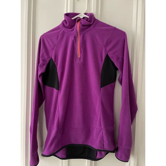 Mondetta berry purple 1/4 zip fleece with bright pink contrast M - Picture 1 of 4